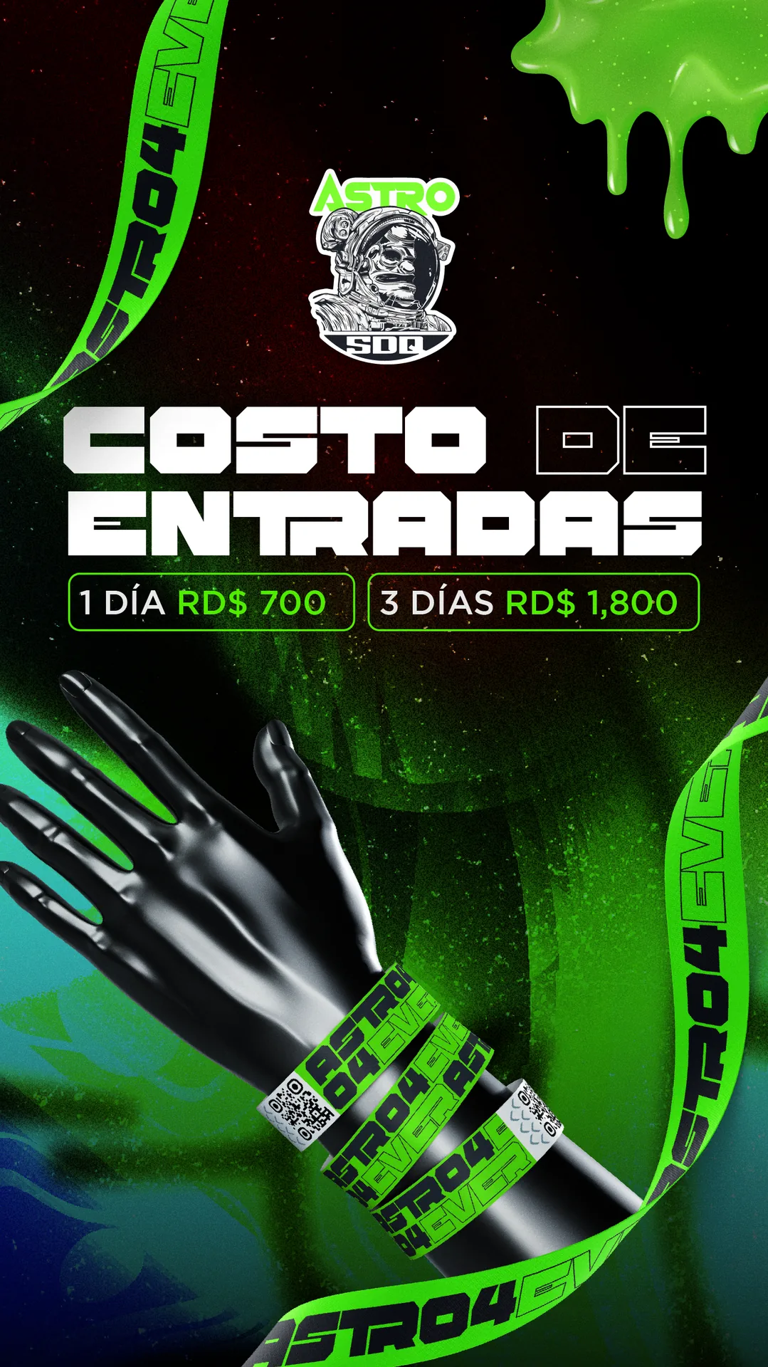 Post de entradas con brazalete, 4EVER