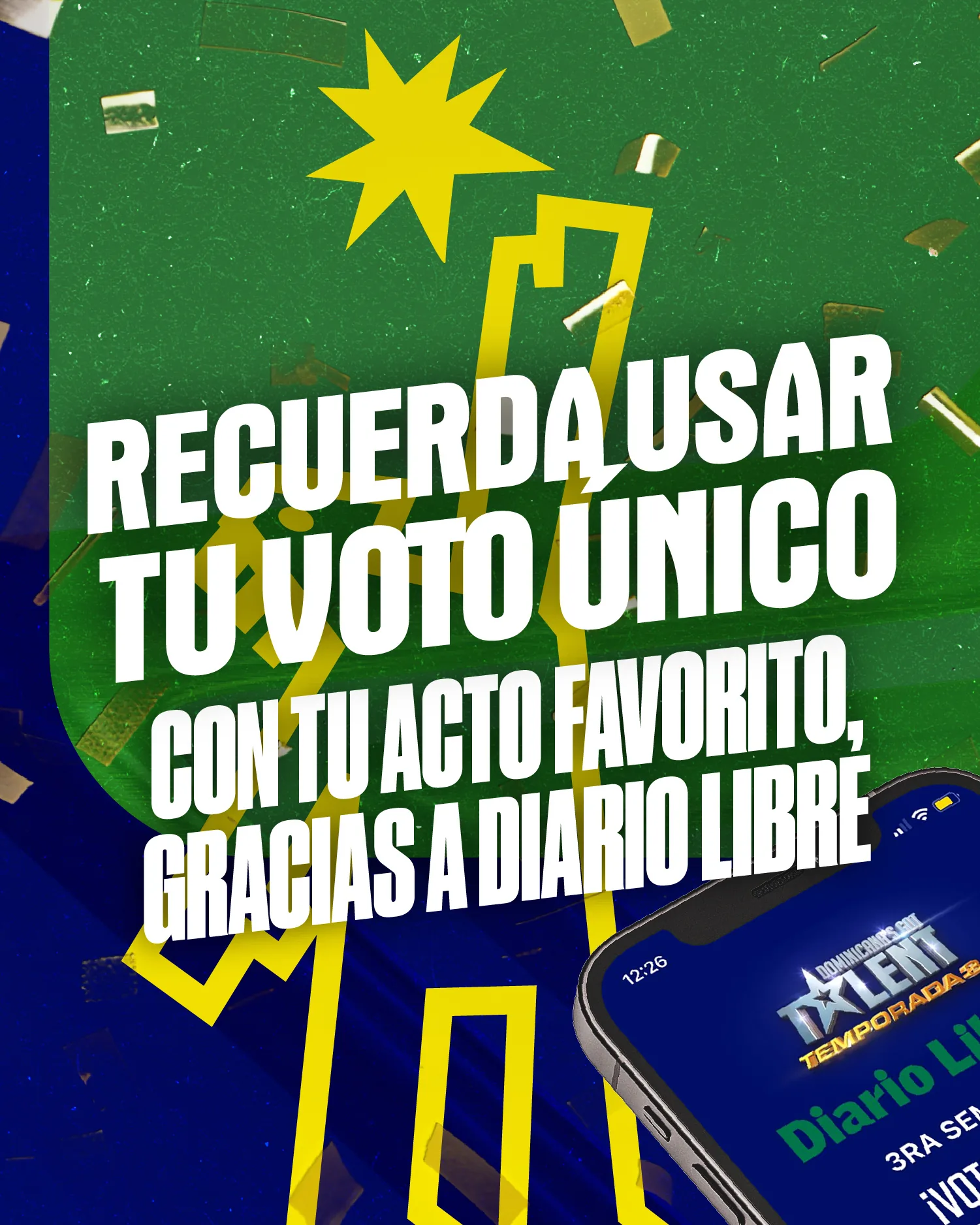 Recordatorio de voto único con Diario Libre