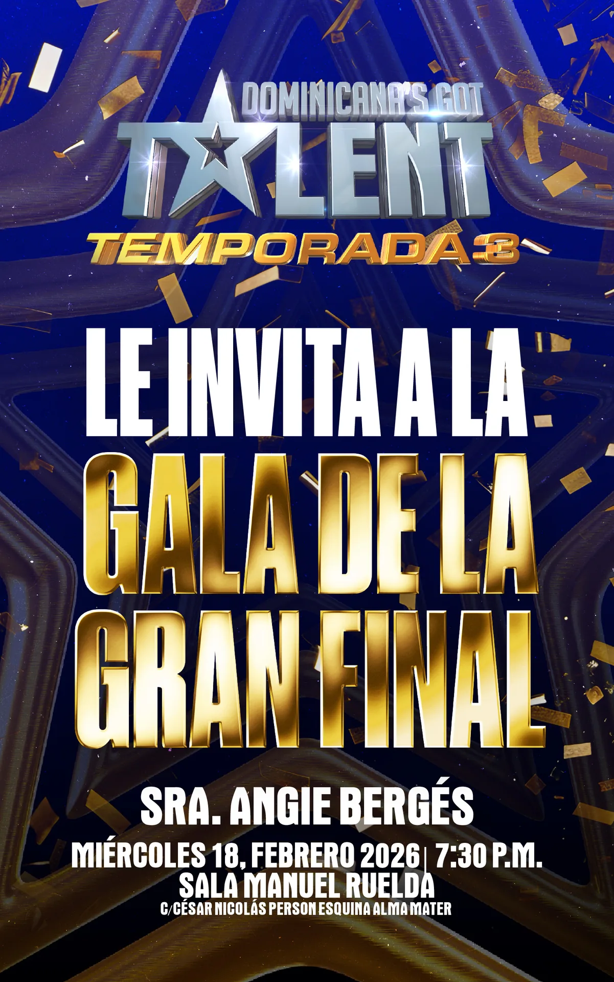 Invitación a la gala de la Gran Final