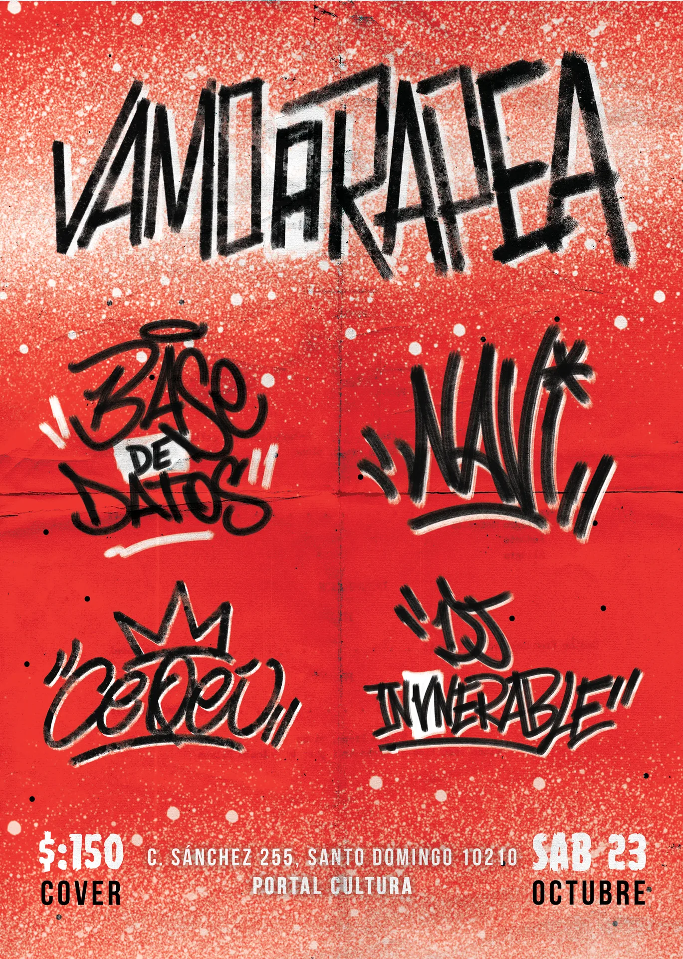 Cartel “Vamo a rapea” con tags a mano, 2021